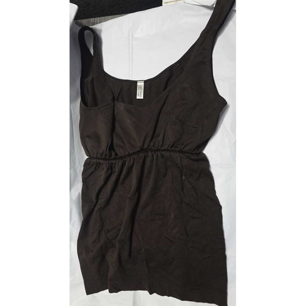 NWOT Last Tango M/L Ruched Baby Doll Tank Top Brown 125323
